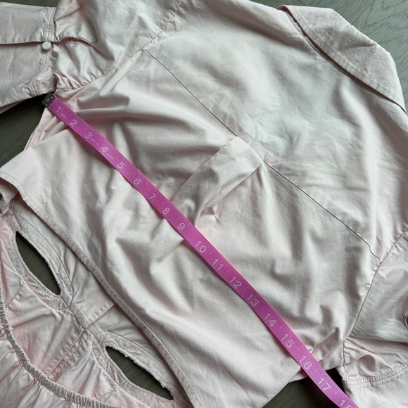 Self-Portrait Pink Cutout Cut Out Mini Dress Lace Appliqué Shirt Dress - US 4 - Picture 7 of 10